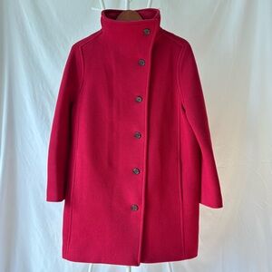 Women's Red Funnel Neck Wool Coat size 6